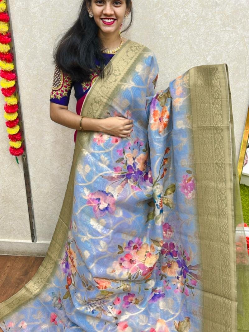 SOFT ORGANZA SAREE